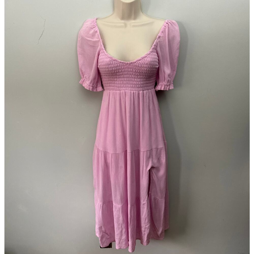 Abercrombie & Fitch Dress Womens XXSP Pink Babydoll Dainty Milkmaid Boho Chic